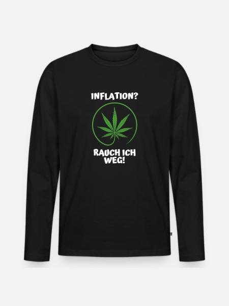 Inflation? Smoke I away - Men's Premium Organic Long Sleeve Shirt - black