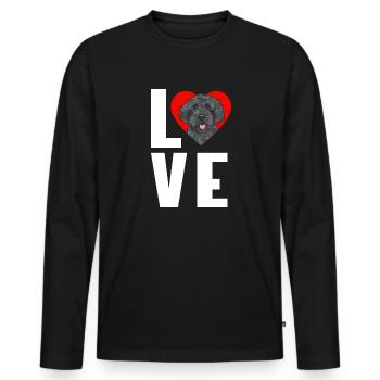 Labradoodle Dog - Men's Premium Organic Long Sleeve Shirt - black - Front - Nico (187cm)