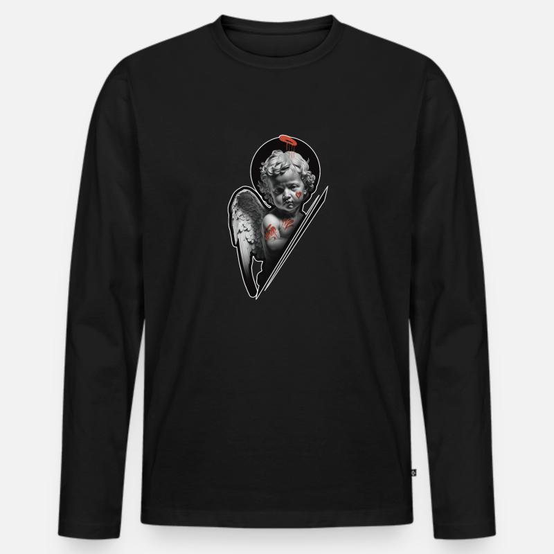 Cherubin xgraffiti - Männer Premium Bio Langarmshirt - Schwarz