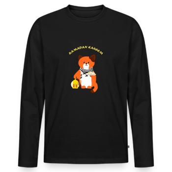 ein süßer Ramadan-Gast - Männer Premium Bio Langarmshirt - Schwarz - Vorne - Nico (187cm)