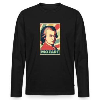 Mozart Vintage Colors - Men's Premium Organic Long Sleeve Shirt - black - Front - Nico (187cm)