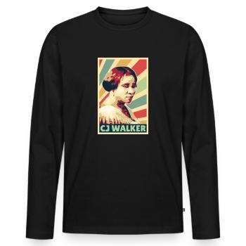 Madam CJ Walker Vintage Colors - Men's Premium Organic Long Sleeve Shirt - black - Front - Nico (187cm)