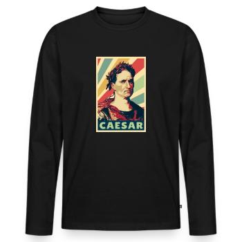 Julius Caesar Vintage Colors - Men's Premium Organic Long Sleeve Shirt - black - Front - Nico (187cm)
