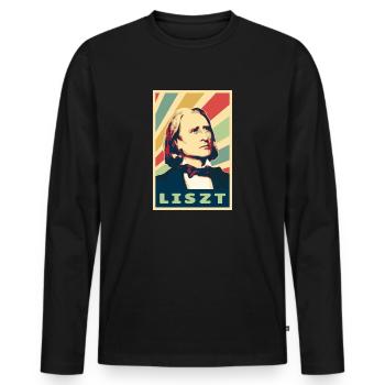 Franz Liszt Vintage Colors - Men's Premium Organic Long Sleeve Shirt - black - Front - Nico (187cm)