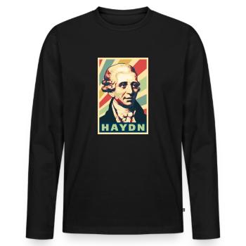 Joseph Haydn Colores vintage - T-shirt manches longues Premium bio Homme - noir - Devant - Nico (187cm)