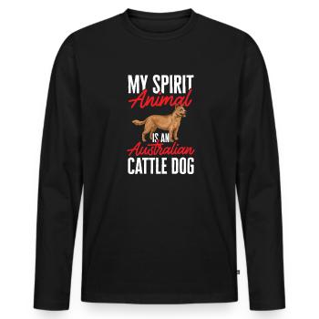 Australian Cattle Dog Red Blue Heeler - Men's Premium Organic Long Sleeve Shirt - black - Front - Nico (187cm)