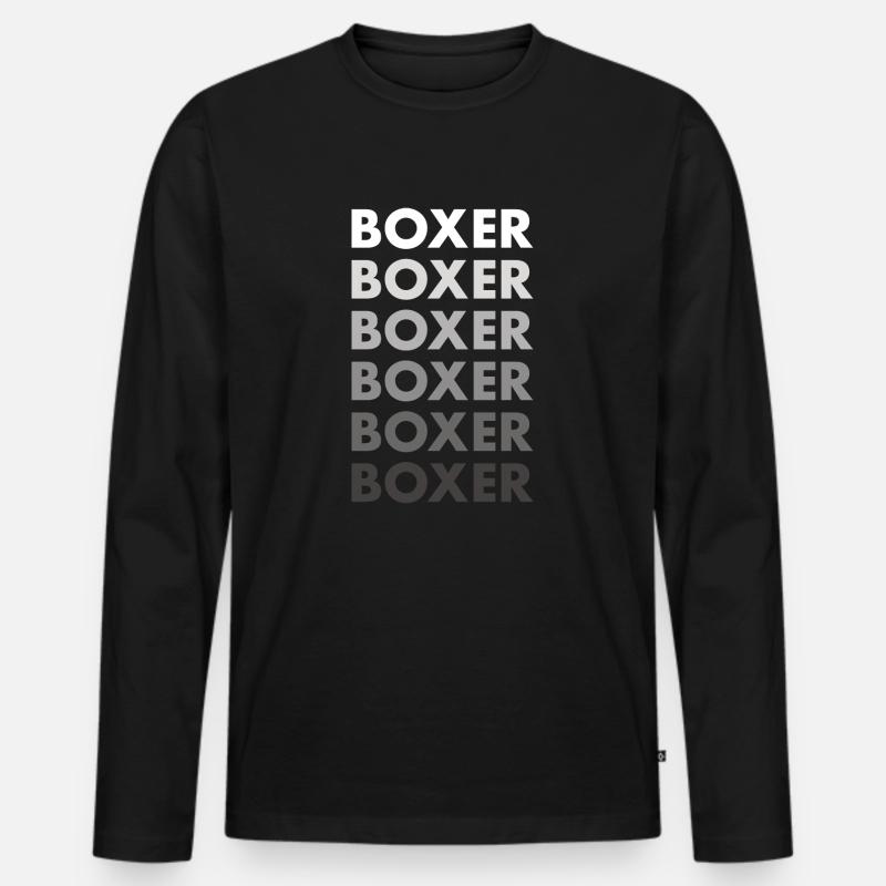 Boxer - Männer Premium Bio Langarmshirt - Schwarz