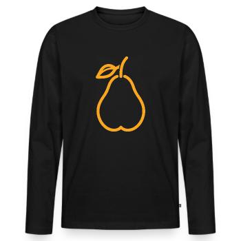 Pear - Men's Premium Organic Long Sleeve Shirt - black - Front - Nico (187cm)
