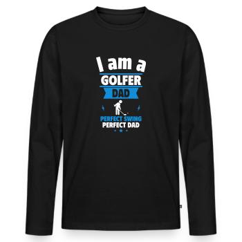 Golfer-Papa: Perfekter Schwung, Vatertagsgeschenk - Männer Premium Bio Langarmshirt - Schwarz - Vorne - Nico (187cm)