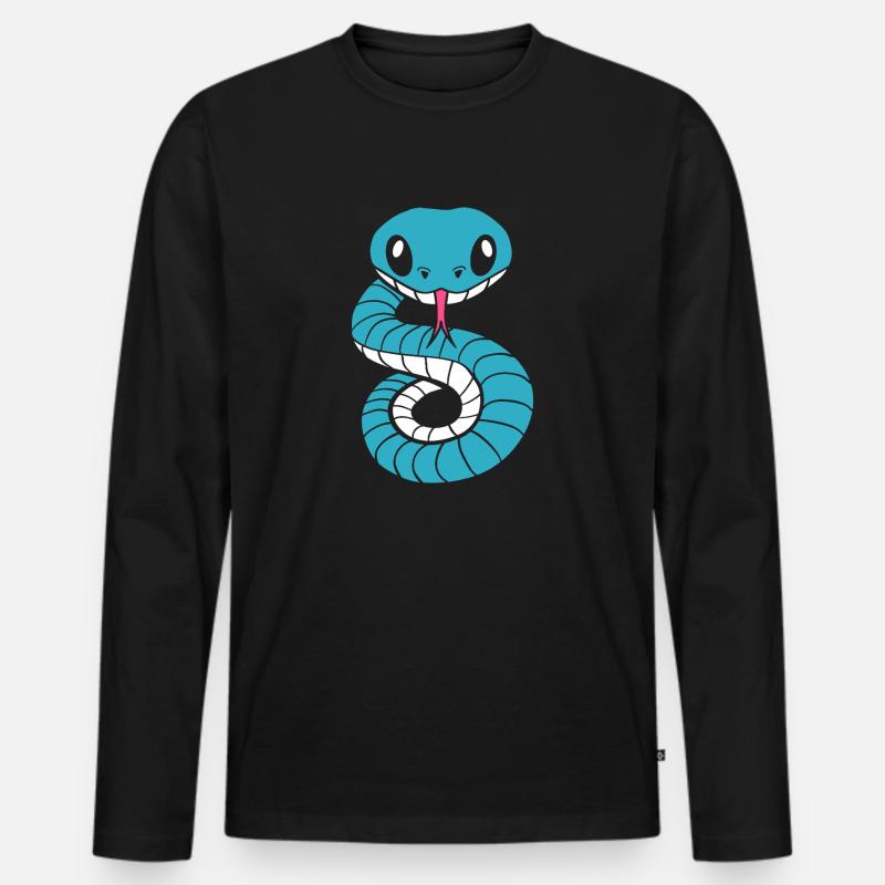 Kobra - Männer Premium Bio Langarmshirt - Schwarz