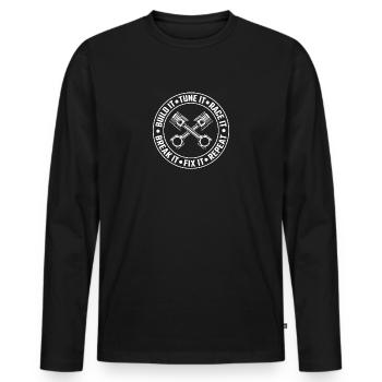 Build Tune Race Break Fix Repeat Tuning Gifts For - Men's Premium Organic Long Sleeve Shirt - black - Front - Nico (187cm)