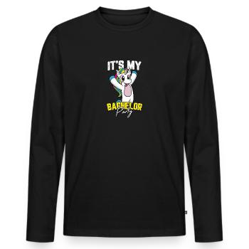 C'est mon motif d'enterrement de vie de garçon pour le marié ou - T-shirt manches longues Premium bio Homme - noir - Devant - Nico (187cm)