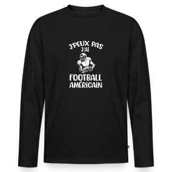 Football américain cadeau drôle footballeur - T-shirt manches longues Premium bio Homme - noir - Devant - Nico (187cm)