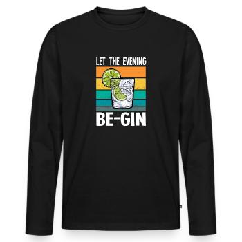 Gin - Gin Cocktail Gin Trinker Cadeau - T-shirt manches longues Premium bio Homme - noir - Devant - Nico (187cm)