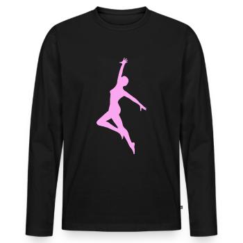 dancer ,graffiti,painting,ballerina,pink - Men's Premium Organic Long Sleeve Shirt - black - Front - Nico (187cm)