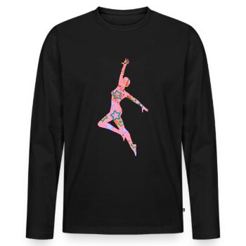 dancer, dancing, illustration, dancer,stars - Men's Premium Organic Long Sleeve Shirt - black - Front - Nico (187cm)
