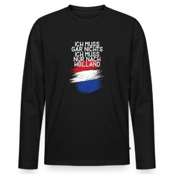 Holland - Männer Premium Bio Langarmshirt - Schwarz - Vorne - Nico (187cm)