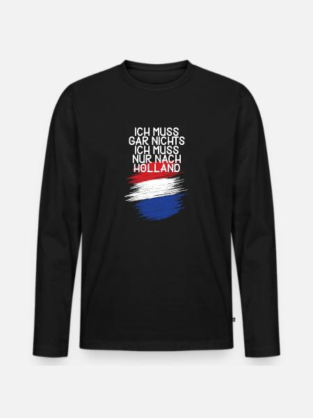 Holland - Männer Premium Bio Langarmshirt - Schwarz