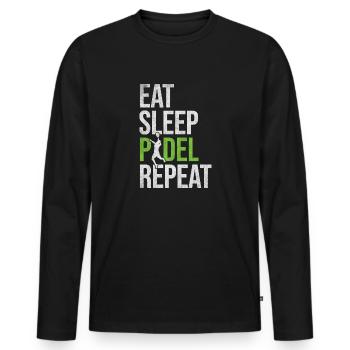 Eat Sleep Padel Player Padel Player Padel Tennis - Men's Premium Organic Long Sleeve Shirt - black - Front - Nico (187cm)