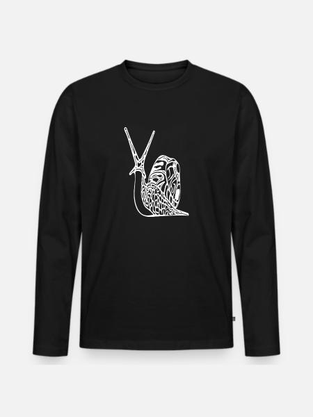 Cute little snail - Men's Premium Organic Long Sleeve Shirt - black