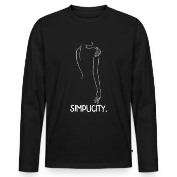 One Line Frau - Männer Premium Bio Langarmshirt - Schwarz - Vorne - Nico (187cm)