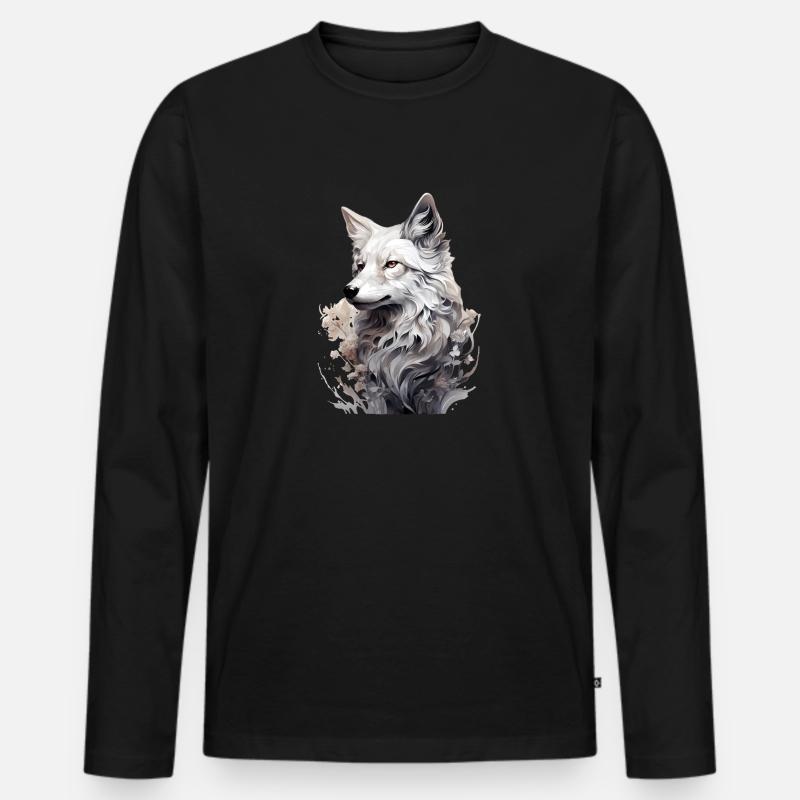 Polarfuchs - Männer Premium Bio Langarmshirt - Schwarz