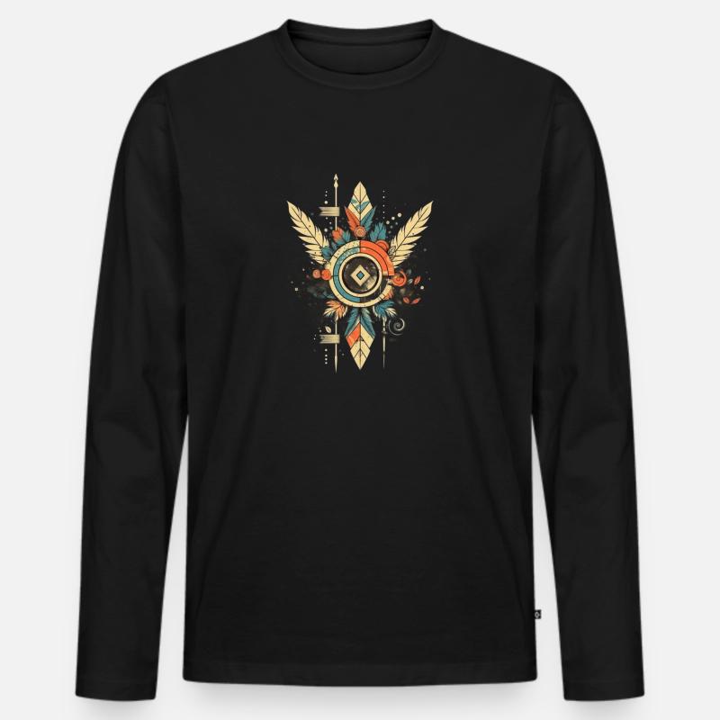Dreamcatcher - Männer Premium Bio Langarmshirt - Schwarz