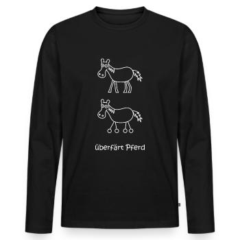 überfärt Pferd, überfahren, Pferd Pferd mit Rädern - Männer Premium Bio Langarmshirt - Schwarz - Vorne - Nico (187cm)
