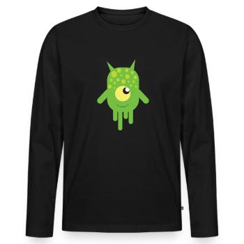 Green Slimy Monster - Men's Premium Organic Long Sleeve Shirt - black - Front - Nico (187cm)