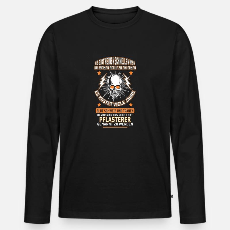 PFLASTERER - Männer Premium Bio Langarmshirt - Schwarz