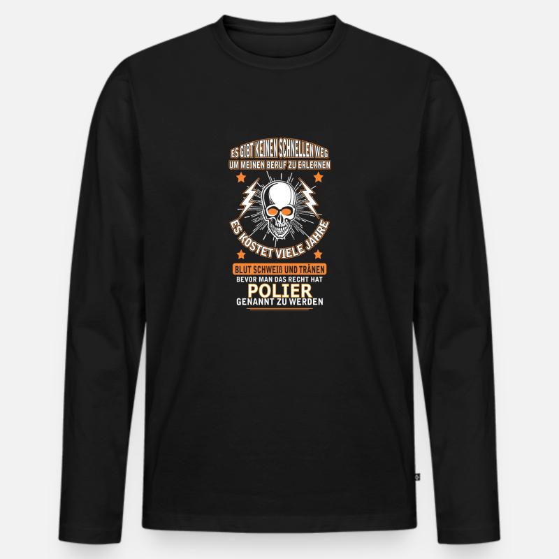 POLIER - Männer Premium Bio Langarmshirt - Schwarz