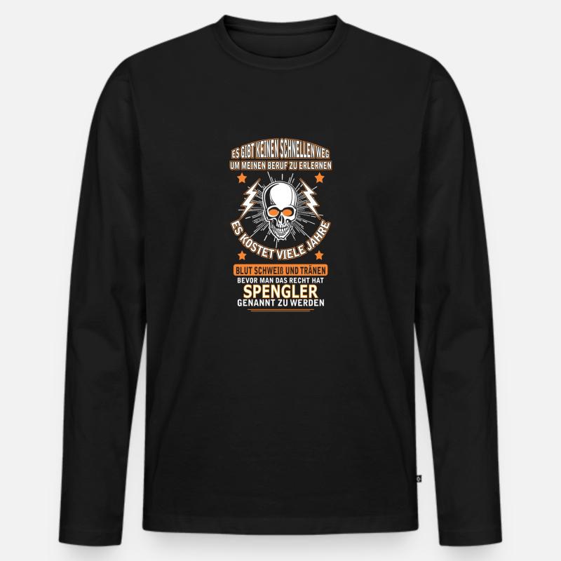 SPENGLER - Männer Premium Bio Langarmshirt - Schwarz