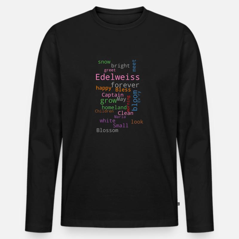 Edelweiss - Männer Premium Bio Langarmshirt - Schwarz
