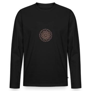 Mandala roots rosegold - Men's Premium Organic Long Sleeve Shirt - black - Front - Nico (187cm)