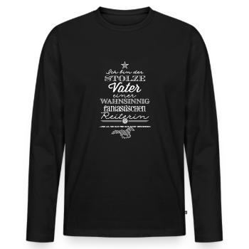 Vater einer wahnsinnig fantastischen Reiterin - Männer Premium Bio Langarmshirt - Schwarz - Vorne - Nico (187cm)