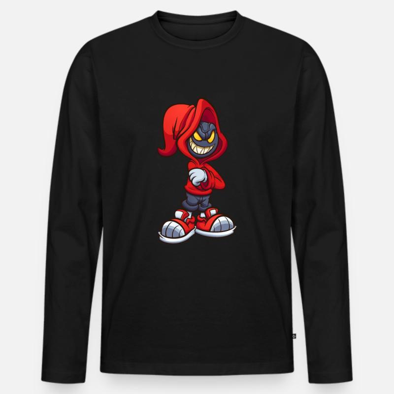 Little Devil - Männer Premium Bio Langarmshirt - Schwarz