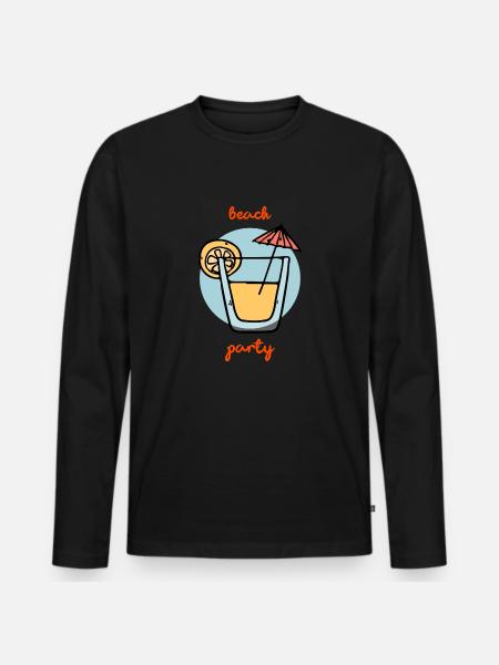 Summer Beach Party Cocktail - Men's Premium Organic Long Sleeve Shirt - black