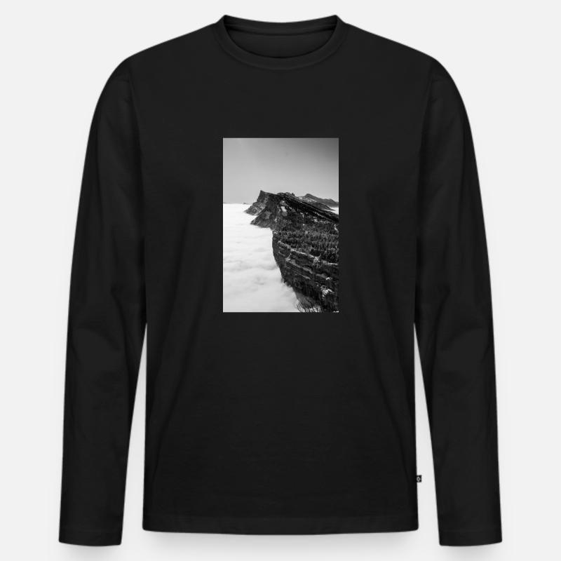 French Mountain - Männer Premium Bio Langarmshirt - Schwarz