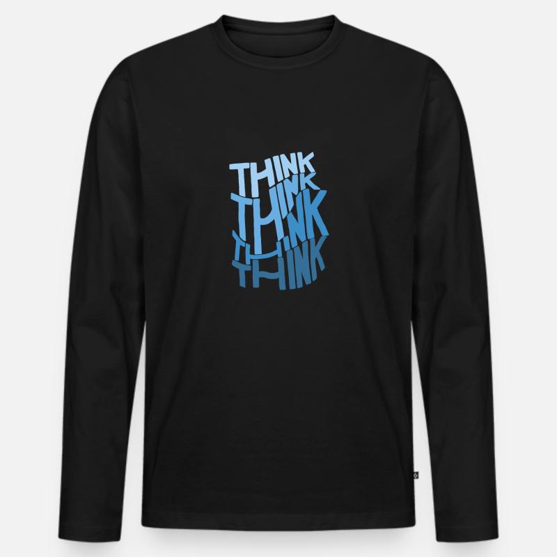 THINKBLUE - Männer Premium Bio Langarmshirt - Schwarz