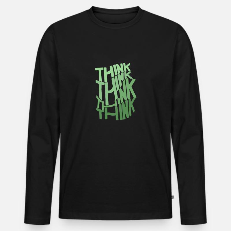 THINKGREEN - Männer Premium Bio Langarmshirt - Schwarz