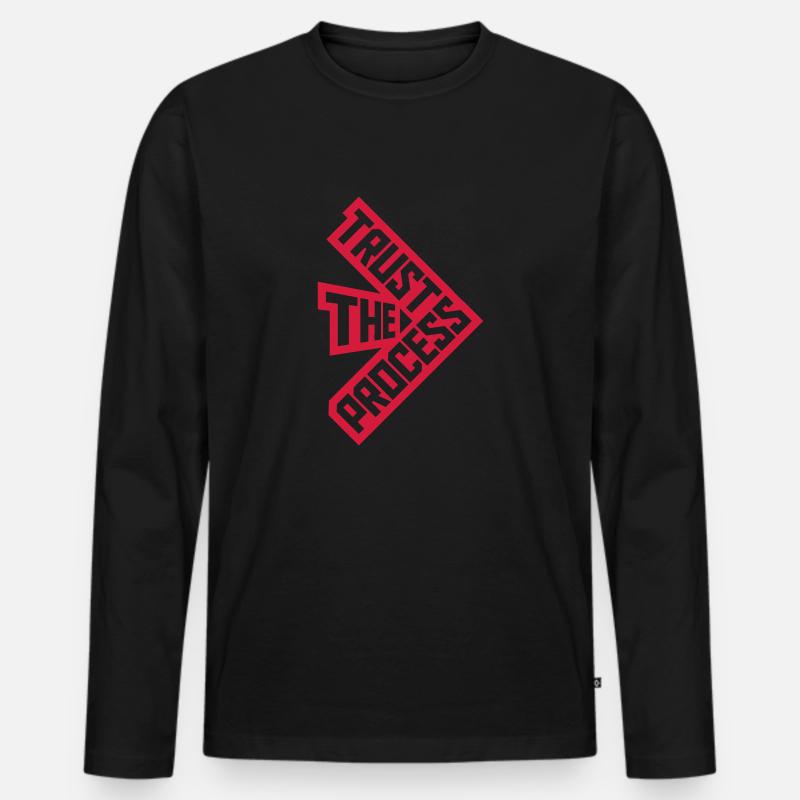 trust the process Zitat - Männer Premium Bio Langarmshirt - Schwarz