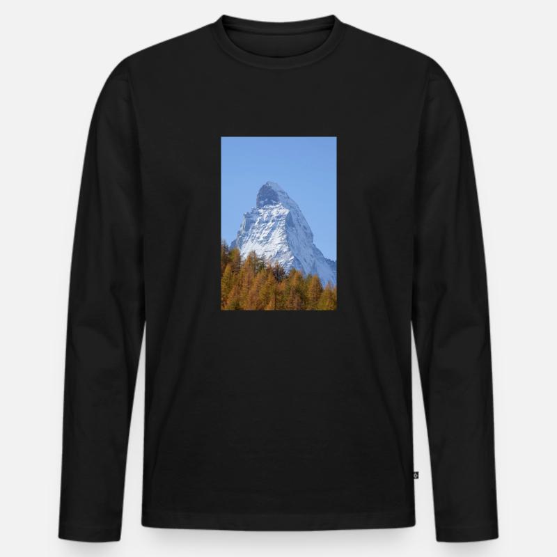 Matterhorn - Männer Premium Bio Langarmshirt - Schwarz