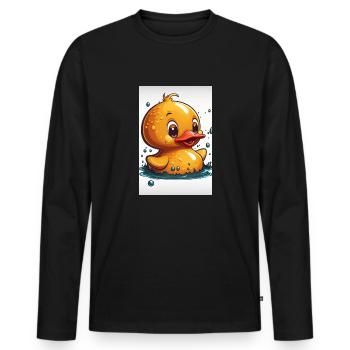 Gummienten Enten Badezimmer Gelbe Ente Cartoon - Männer Premium Bio Langarmshirt - Schwarz - Vorne - Nico (187cm)