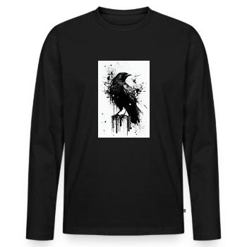 Otter Sea Otter Black - Men's Premium Organic Long Sleeve Shirt - black - Front - Nico (187cm)