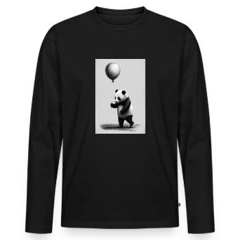 Panda Bear Panda Animal Pandas Ballon - T-shirt manches longues Premium bio Homme - noir - Devant - Nico (187cm)