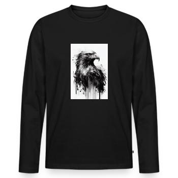 Eagle Animal Eagle Bald Eagle Black and White - Men's Premium Organic Long Sleeve Shirt - black - Front - Nico (187cm)