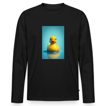 Canards en caoutchouc Salle de bain Bain de canard jaune - T-shirt manches longues Premium bio Homme - noir - Devant - Nico (187cm)