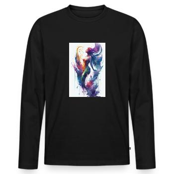 Mermaid Fable Mermaids Contes de fées - T-shirt manches longues Premium bio Homme - noir - Devant - Nico (187cm)