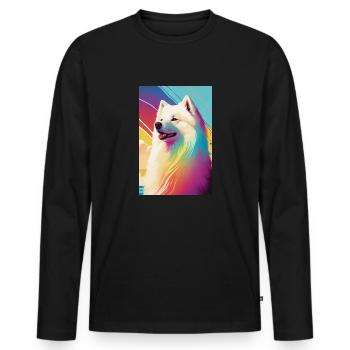 Samoyed Dog Pet Dogs Color Dog - Men's Premium Organic Long Sleeve Shirt - black - Front - Nico (187cm)
