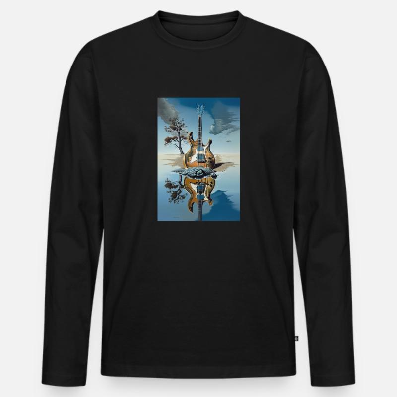 Wüsten-Rhapsodie - Männer Premium Bio Langarmshirt - Schwarz